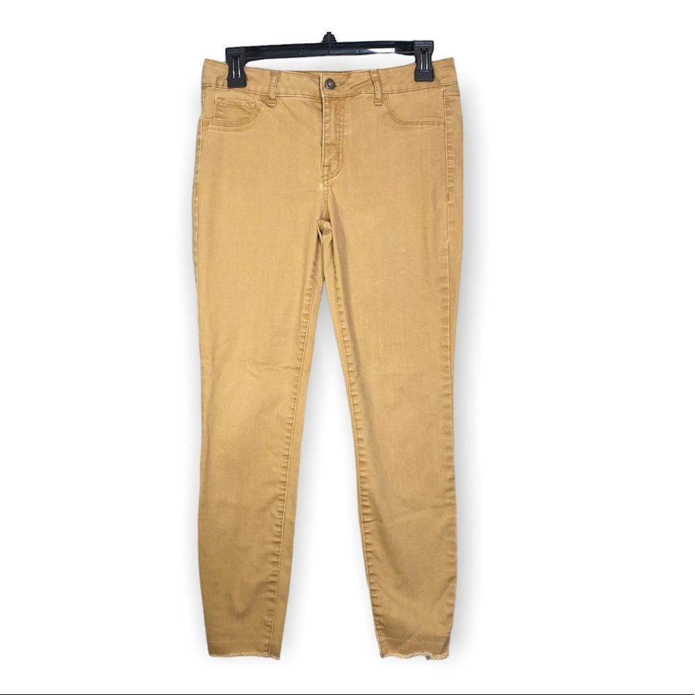 REWASH Tan Skinny Raw Hem Jeans